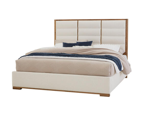 Crafted Oak by Ben & Erin Napier Erin’s Upholstered Bed – White Fabric Beds Beds