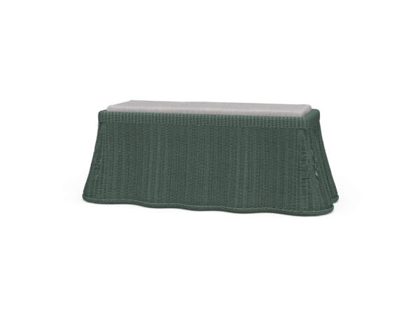 Newport Rattan Rectangular Ottoman W/ Cushion Ottomans & Poufs Bramble