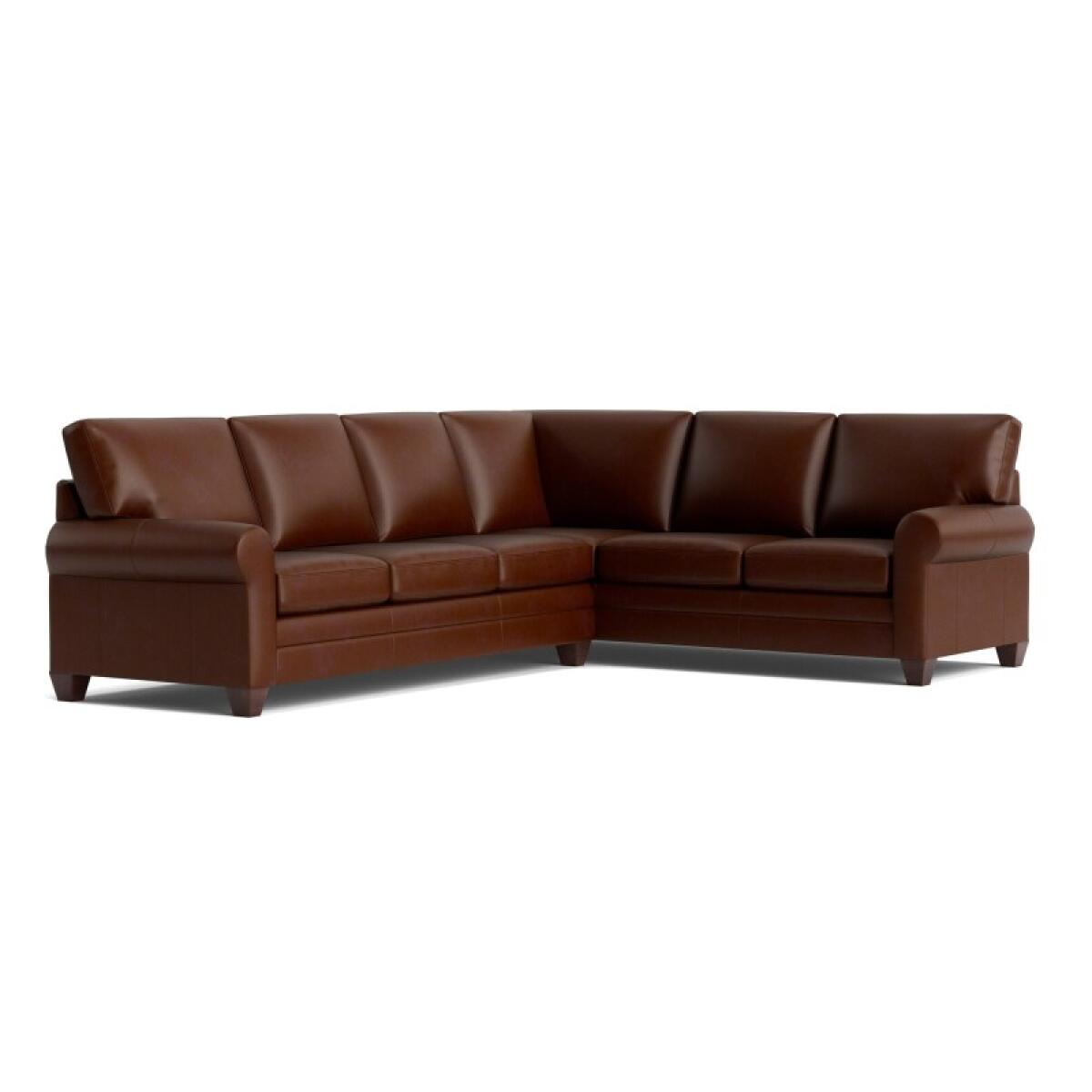 b564ab386cb31100e706c5f5955a27e1 Carolina Leather L-Shaped Roll Arm Sectional - Image 1
