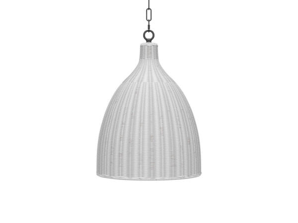 Hampton Rattan Pendant Small Lighting Architectural White