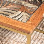 Adagio Rectangular Laser Cut Acacia and Iron Cocktail Table - Image 5