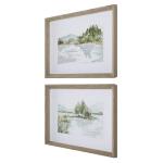 Serene Lake Framed Prints, S/2 Art Art 14