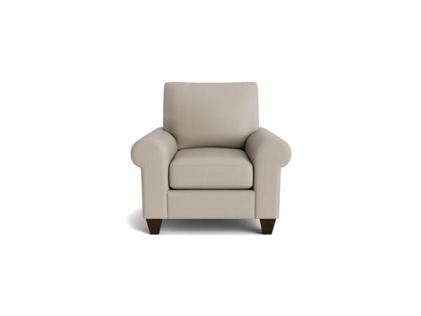 True Custom™ True CustomÂ® Leather Large Roll Arm Accent Chair Chairs Bassett Furniture