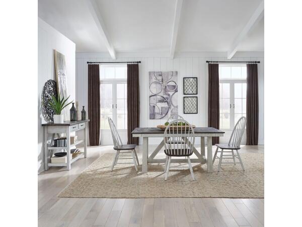 Farmhouse Optional 5 Piece Trestle Table Set Dining Sets Dining Sets