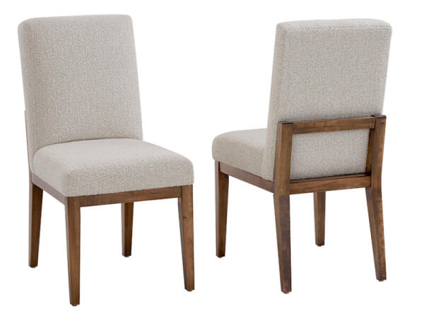 Crafted Cherry Dining by Ben & Erin Napier UPH SIDE CHAIR OATMEAL FABRIC Chairs & Benches Brown
