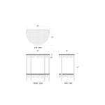 Scalloped Half Round Rattan Side Table - Image 7