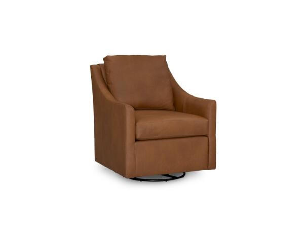 Sloan Leather Slope Arm Swivel Glider Chair Chairs Bassett Furniture