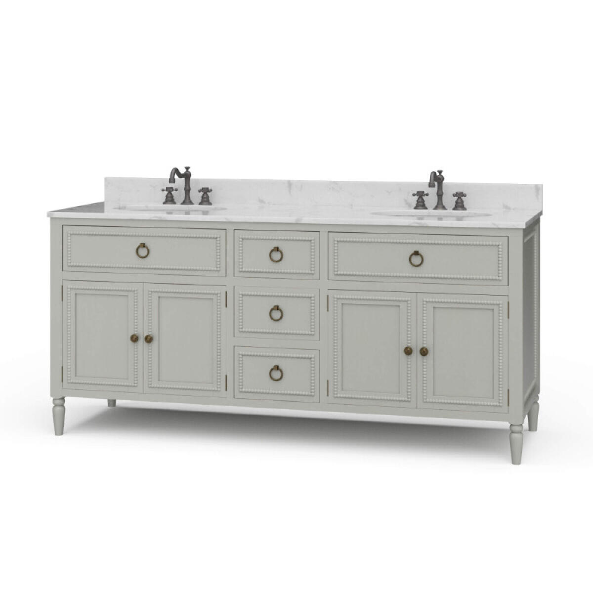 b787bd444b745f409b5ed699df17102f Cholet Double Vanity W/ Sink & Marble Top - Image 1