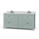 Shutter Double Vanity W/ Sink & Marble Top