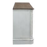 Magnolia Manor Entertainment TV Stand Entertainment Stands Antique White & Weathered Bark 17