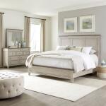 King California Panel Bed, Dresser & Mirror