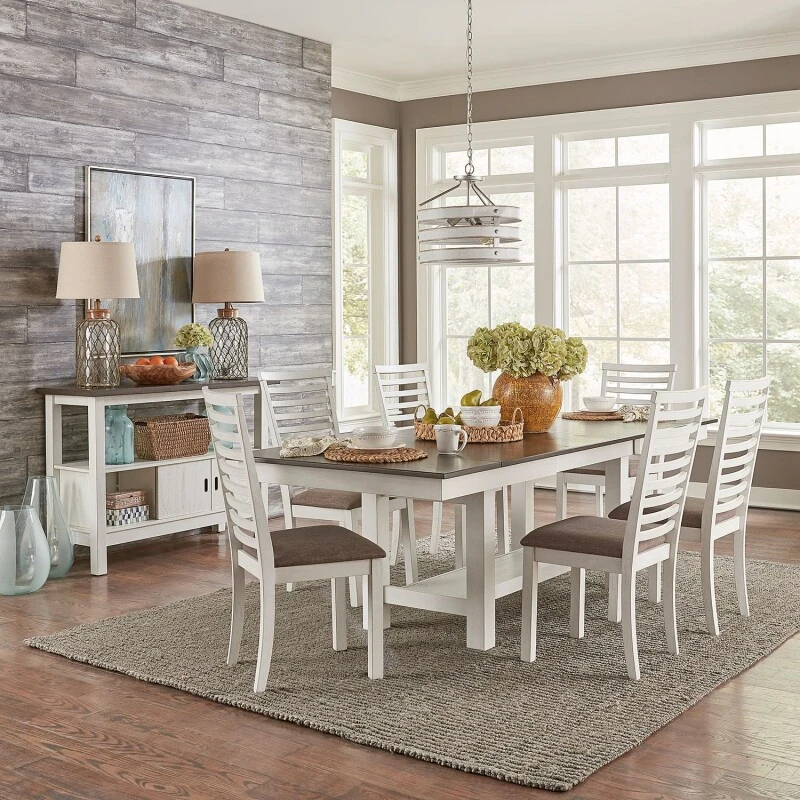 b82db144a6e01cfa6d9eef61ad08789e Brook Bay 7 Piece Trestle Table Set - Image 1