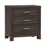 Modern Edge Nightstand w/ Charging Station Nightstands Brown 16