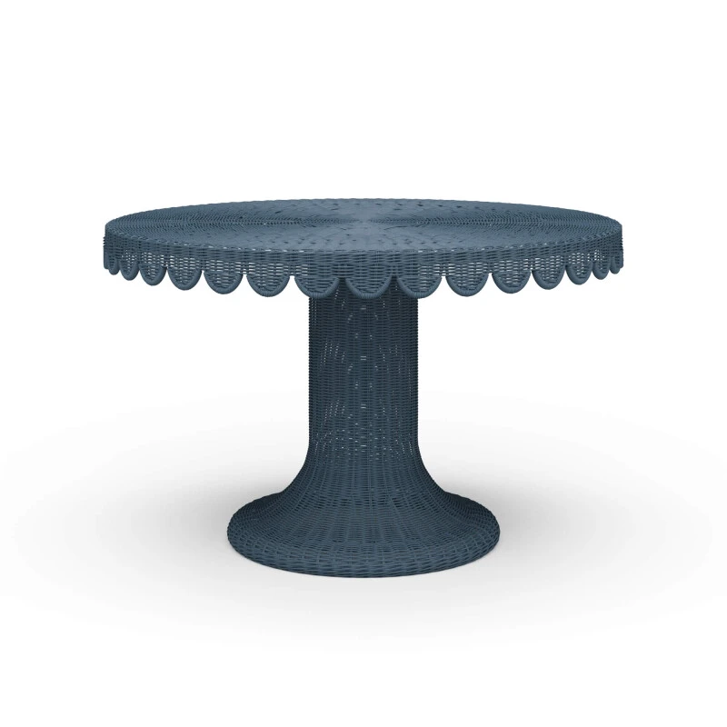 b8a6341515f1dd8eaee6265121fa8c54 Scalloped Round Rattan Dining Table 48'' - Image 1