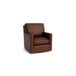 Trent Leather Thin Track Arm Swivel Glider Chair - Image 3
