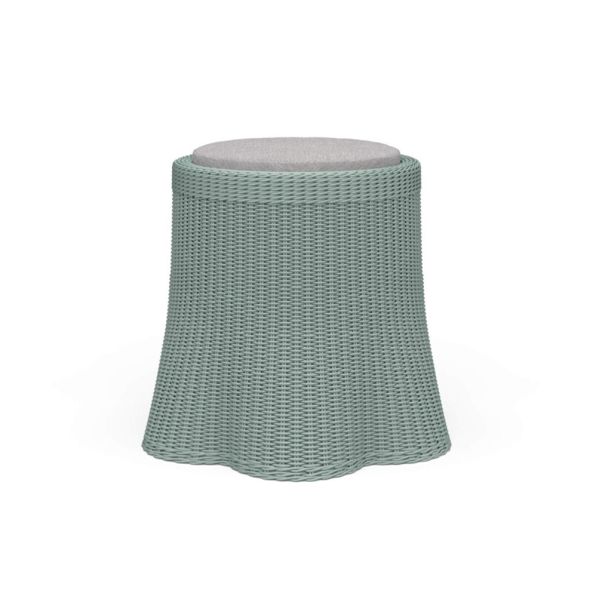 b95e8bb60b099ddbcbb9cfce191c576f Newport Rattan Round Small Ottoman W/ Cushion - Image 1