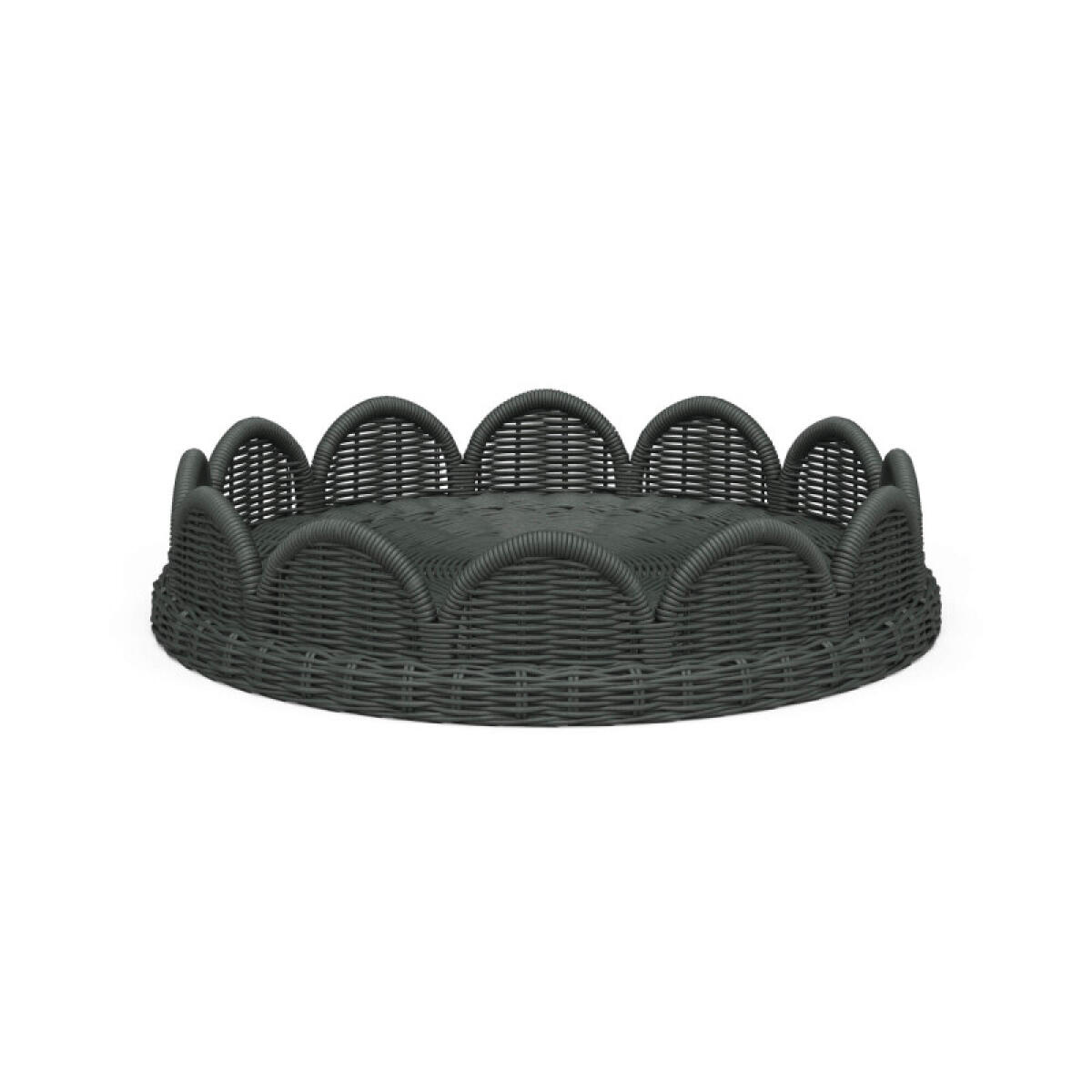 b97a879184971ab7a3d298da90d34af0 Scalloped Round Rattan Tray - Image 1