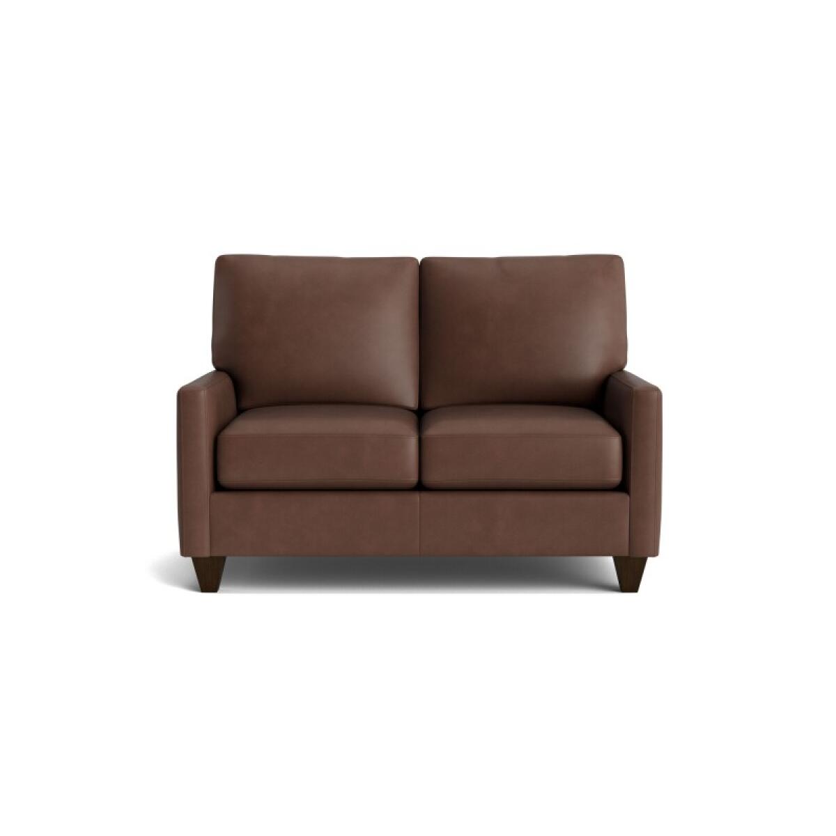 b9c866fa1c9950758c7215beb40217ea True Custom™ True Custom® Leather Track Arm Loveseat - Image 1