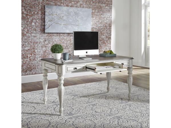 Magnolia Manor Writing Desk Desks Antique White & Weathered Bark