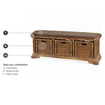 Homestead Bench W/ Rattan Baskets - Image 3