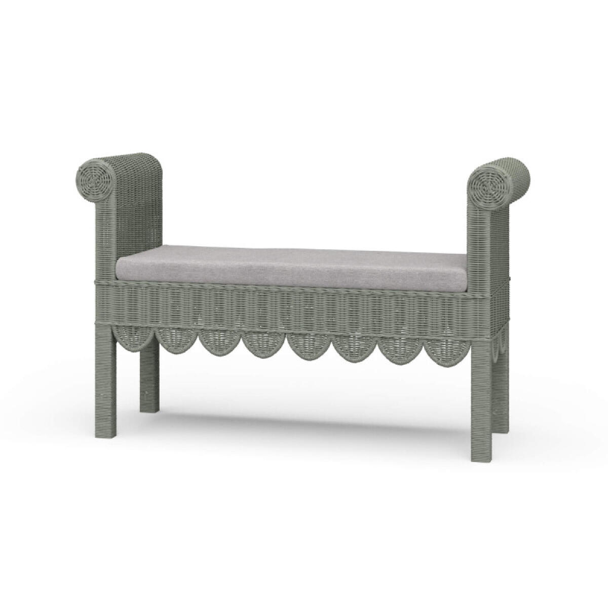 ba430021ee31de5b44a003af3dc4c1a4 Newport Scalloped Rattan Bench - Image 1