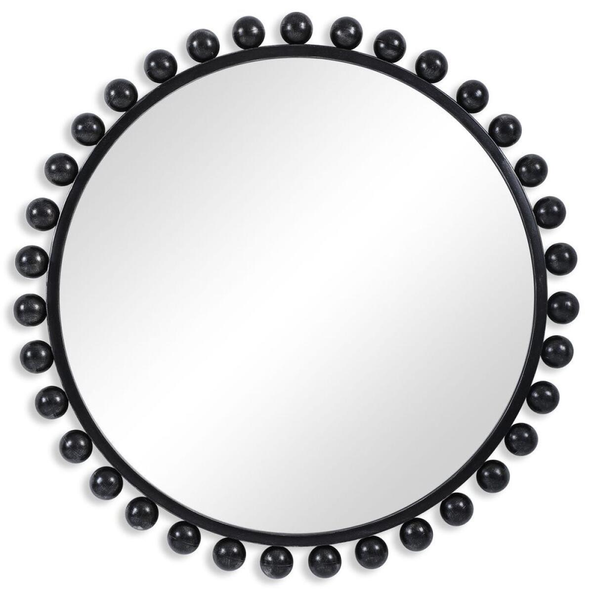 ba468cd37b6d3250ae14351b16da0dfd Cyra Round Mirror, Black - Image 1