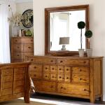 Grandpas Cabin Queen Sleigh Bed, Dresser & Mirror, Chest, Night Stand Bedroom Sets Aged Oak 15