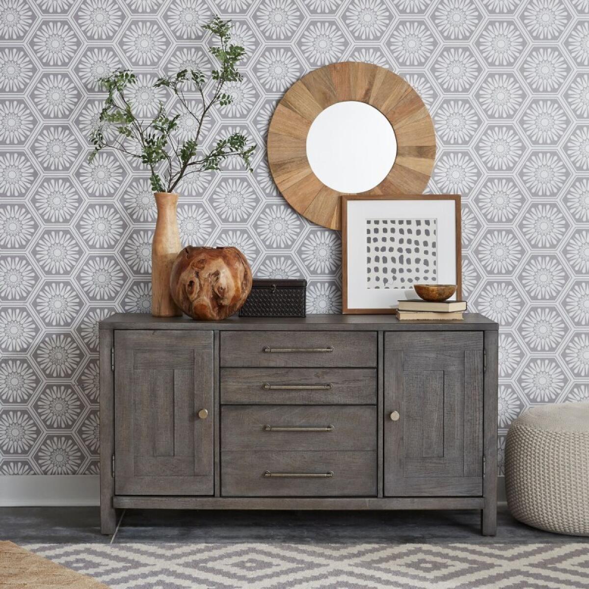 Modern Farmhouse Credenza Office Storage Dusty Charcoal w/ Heavy Distressing 2 Modern Farmhouse Credenza Office Storage Dusty Charcoal w/ Heavy Distressing 2
