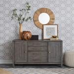 Modern Farmhouse Credenza Office Storage Dusty Charcoal w/ Heavy Distressing 12