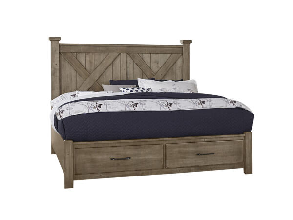 Cool Rustic Queen X Bed With Footboard Storage Beds Beds