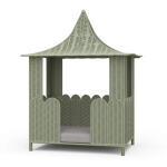 Scalloped Rattan Dog Bed