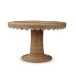 Scalloped Round Rattan Dining Table 48'' - Image 3