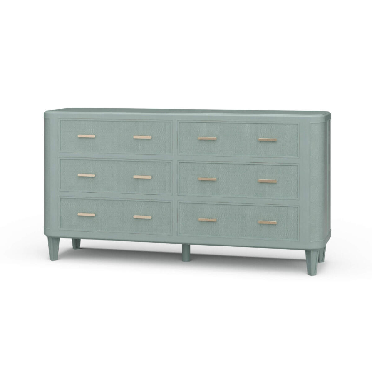 bb3dda66162881ee96bc67003a77fc78 Lexington 6 Drawer Dresser W/ Rattan - Image 1