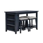 Brook Creek 5 Piece Counter Set- Navy Dining Sets Blue 16