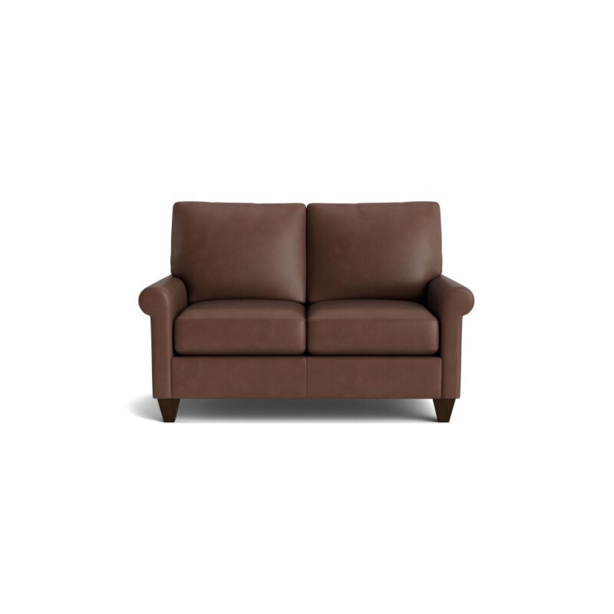 bc1bd574d047b1ae771a3ce11108bdfd True Custom™ True Custom® Leather Roll Arm Loveseat - Image 1