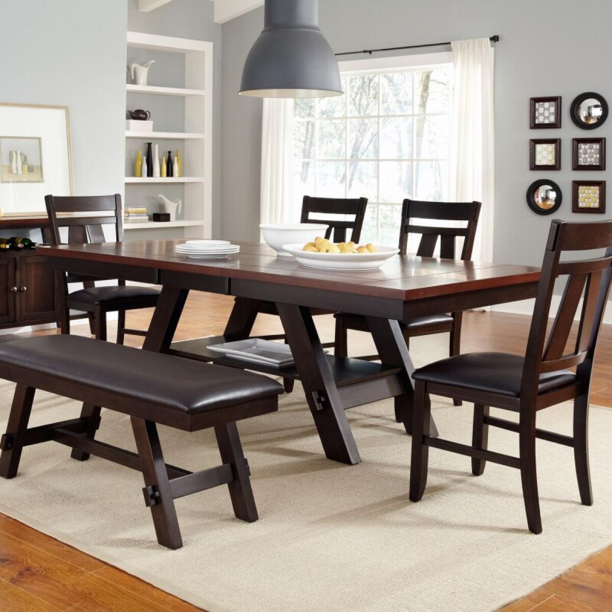 Lawson 6 Piece Rectangular Table Set Dining Sets Brown 2 Lawson 6 Piece Rectangular Table Set Dining Sets Brown 2