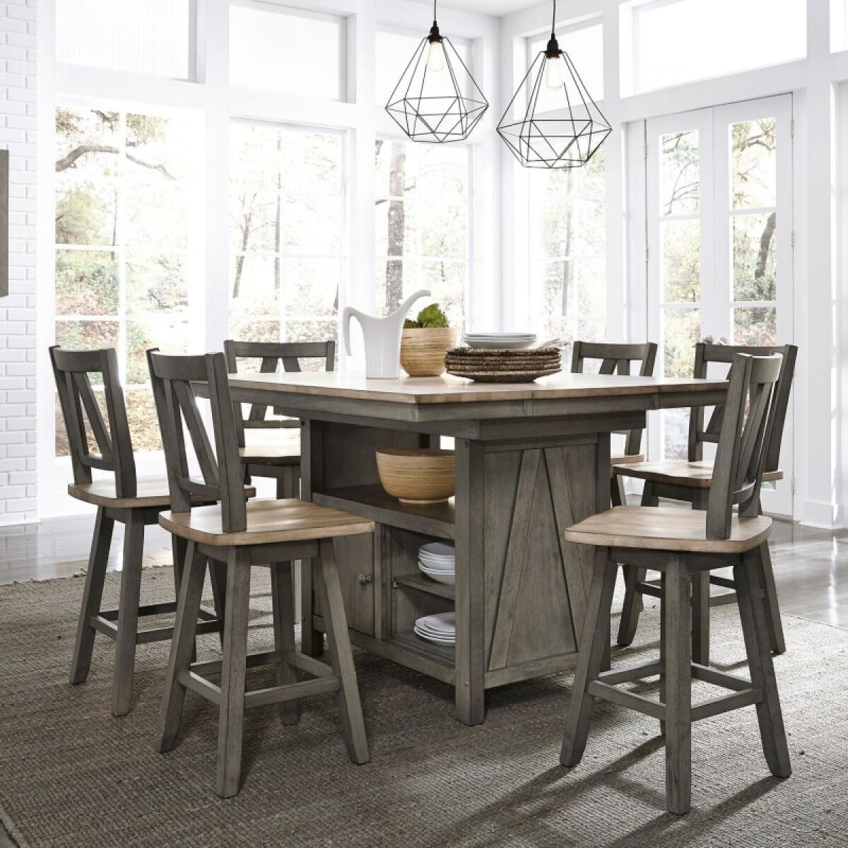 bc6249b1c81b8646a6c7540c9c180f60 Lindsey Farm 7 Piece Gathering Table Set - Image 1