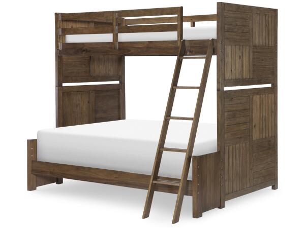 Complete Twin Over Full Bunk Set Brown Finish Youth Beds Brown