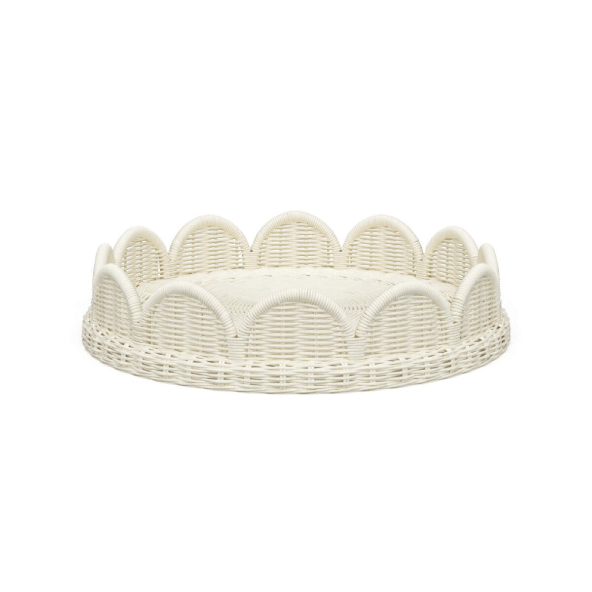 bdb1c3178e7d7763ab2e5a790b802324 Scalloped Round Rattan Tray - Image 1
