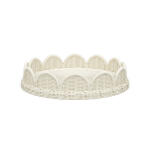 Scalloped Round Rattan Tray