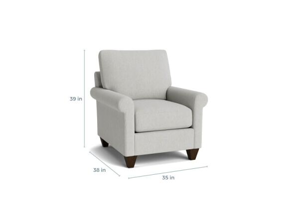 True Custom™ True CustomÂ® Roll Arm Accent Chair Chairs Bassett Furniture