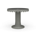 Scalloped Round Bistro Table W/ Tempered Glass Dining Tables Bramble 24