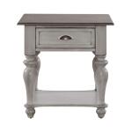 Ocean Isle Drawer End Table End tables Antique White w/ Weathered Pine 11