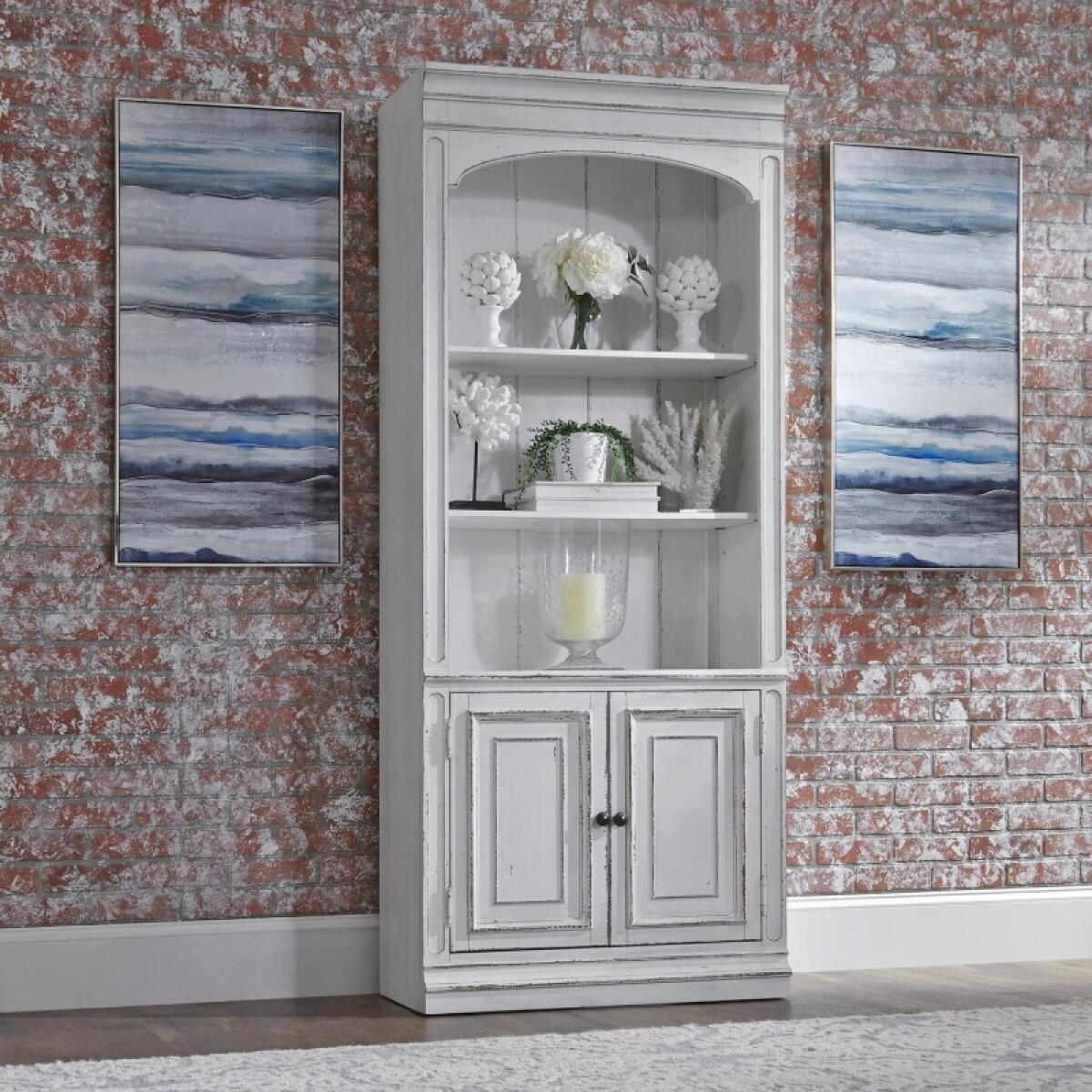 Magnolia Manor Bunching Bookcase Bookcases Antique White & Weathered Bark 2 Magnolia Manor Bunching Bookcase Bookcases Antique White & Weathered Bark 2