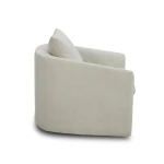 Saxton Uph Swivel Accent Chair - Ivory - Image 5