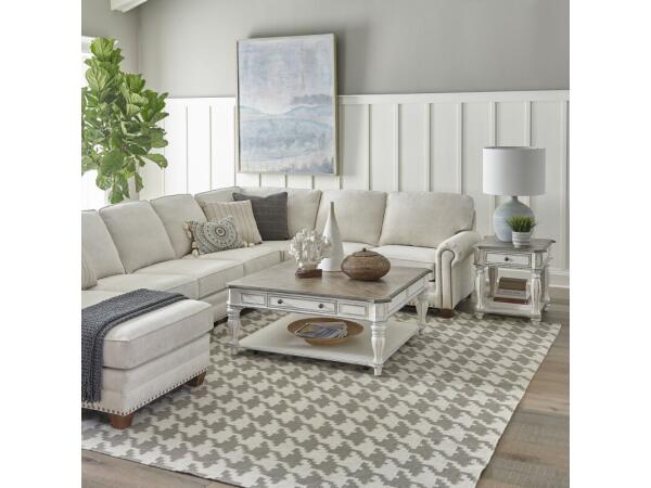 Magnolia Manor 3 Piece Set (1-Cocktail 2-End Tables) Table Sets Antique White & Weathered Bark