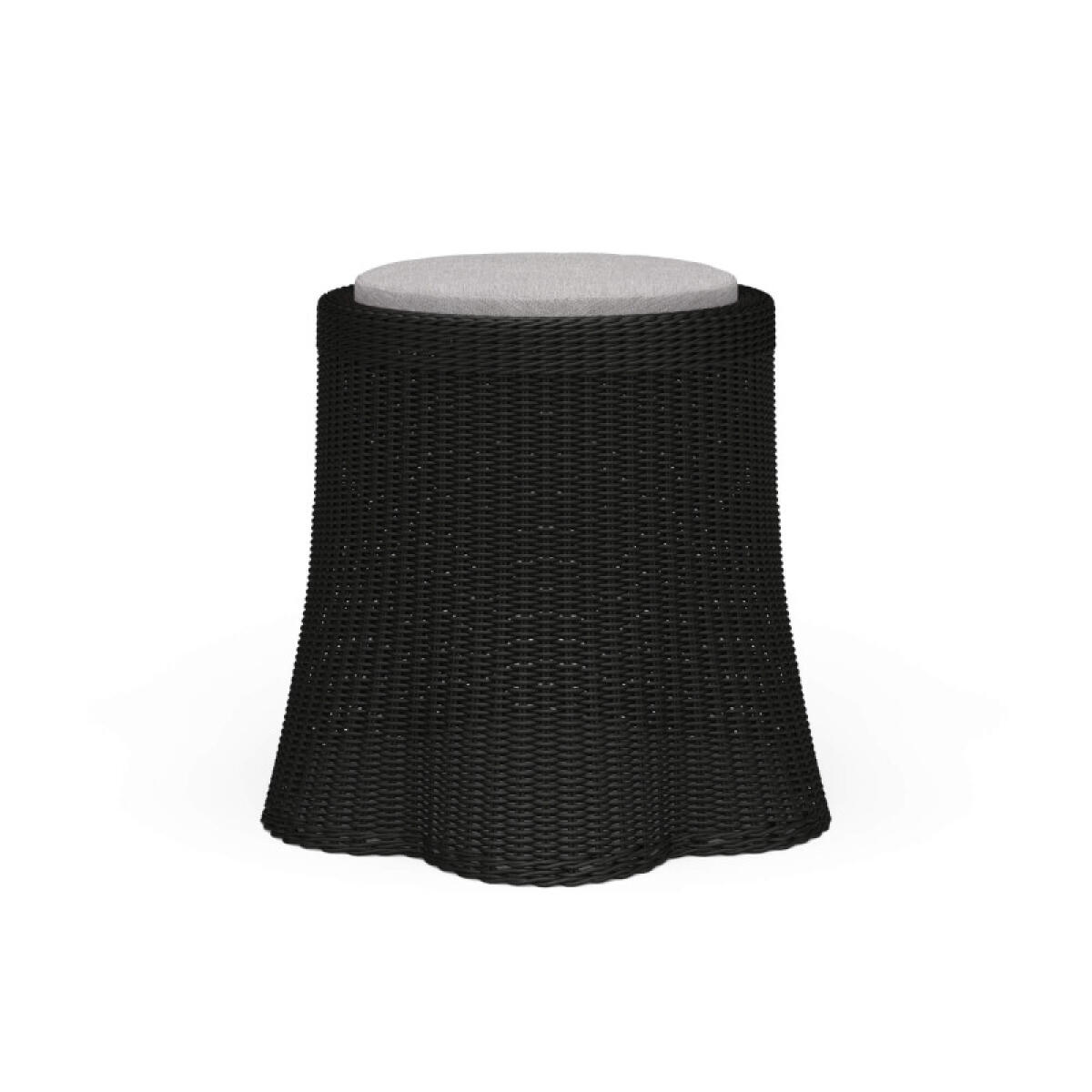 bf49cf9519cfef7ab06dbd09fefc0e32 Newport Rattan Round Small Ottoman W/ Cushion - Image 1