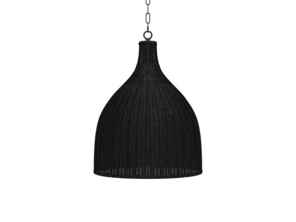 Hampton Rattan Pendant Medium Lighting Black