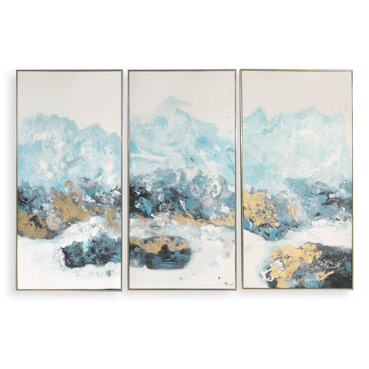 Crashing Waves Hand Painted Canvases, S/3 Art Art 2 Crashing Waves Hand Painted Canvases, S/3 Art Art 2
