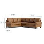 True Custom™ True CustomÂ® Leather Large Panel Arm L-Shaped Sectional Sectionals Bassett Furniture 11